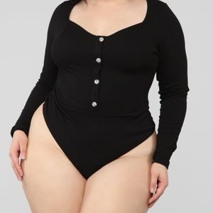 Fashion nova Night Love Bodysuit- black